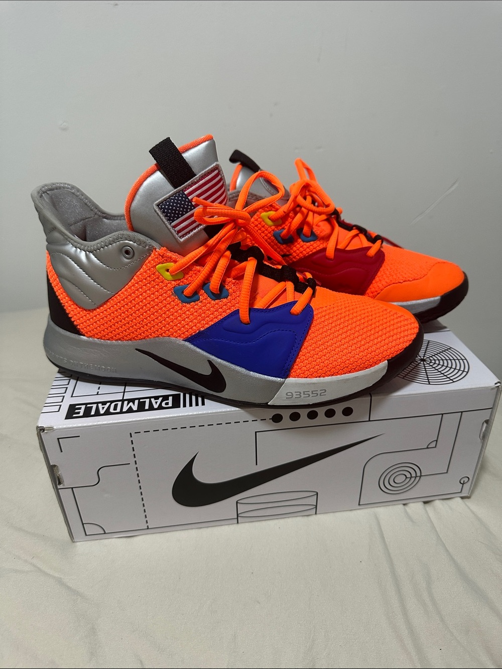 Nike Kids Orange, Blue & Silver Athletic Sneakers